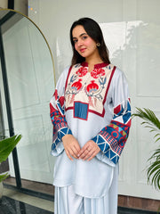 🌸 Narmeen Blush 2 Piece Kurti Set 🌙