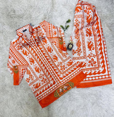 🌟 Naqsh-e-Hayat Red 2-Piece Kurti Set 🌟