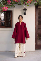 Nooray Mehroon – 2 Piece Kurti Set