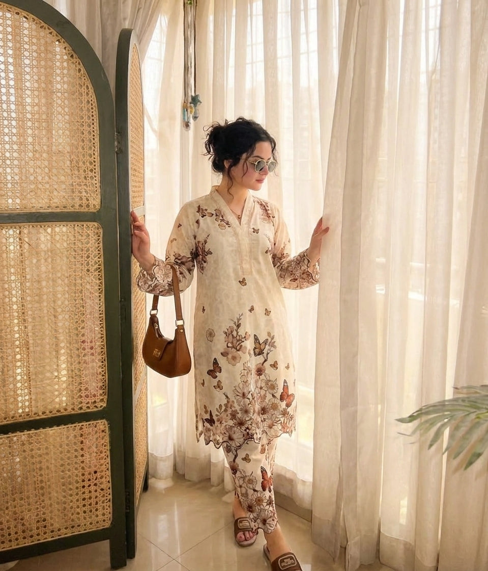 Husn-e-Khaas 🌼 2 Pcs Kurti Set