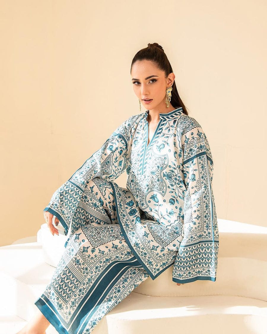 Aqua Blue  2-Piece Kurti Set 🌸✨